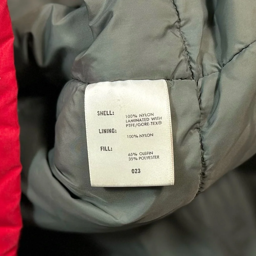 Vintage 80s North Face Gore Tex brown label red snap ski puffer Jacket men Large